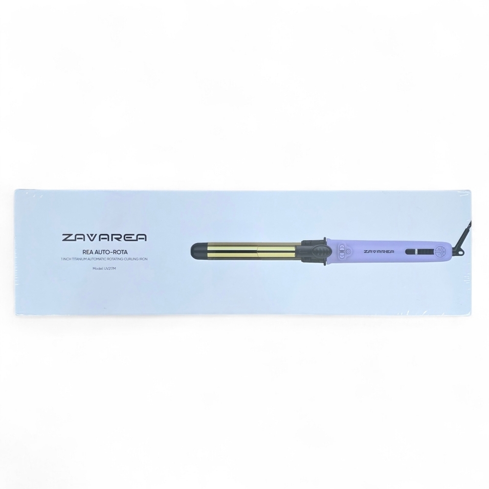 ZAVAREA 1” Titanium Auto Rotating Curling Iron Purple NIB Sealed Model UV217M